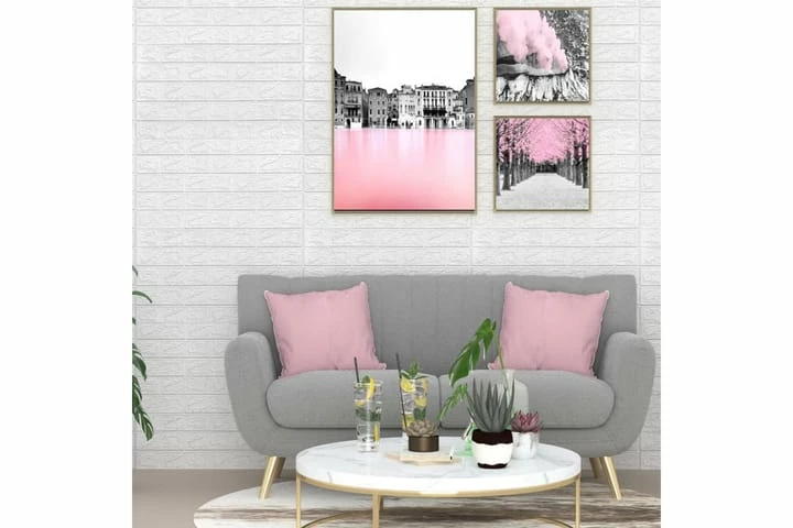 3D Tapetti Tiilet Itsekiinnittyvä 40 Kpl Valkoinen 3 3D Tapetti Tiilet Itsekiinnittyvä 40 Kpl Valkoinen