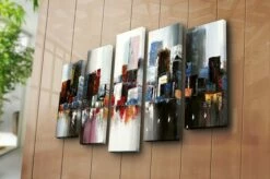 Canvastaulu 5-pak Monivärinen -meubeldecoratie winkel canvastaulu 5 pak monivarinen 19x60 cm 3320054 1