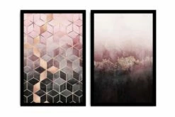 Koristeellinen Kehystetty MDF Taulu (2 Kpl)