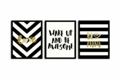 Koristeellinen Kehystetty MDF Taulu (3 Kpl)