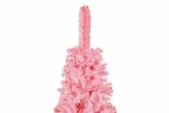 Ohut Joulukuusi LED-valoilla Ja Palloilla Pinkki 210 Cm -meubeldecoratie winkel ohut joulukuusi led valoilla ja palloilla pinkki 210 cm 2995321