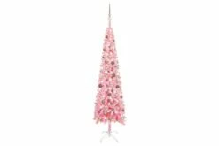 Ohut Joulukuusi LED-valoilla Ja Palloilla Pinkki 210 Cm -meubeldecoratie winkel ohut joulukuusi led valoilla ja palloilla pinkki 210 cm 3294212 1