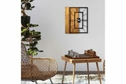 Seinäkello Draai Nelikulmainen -meubeldecoratie winkel seinakello draai nelikulmainen mustavaalea pahkina 4813952