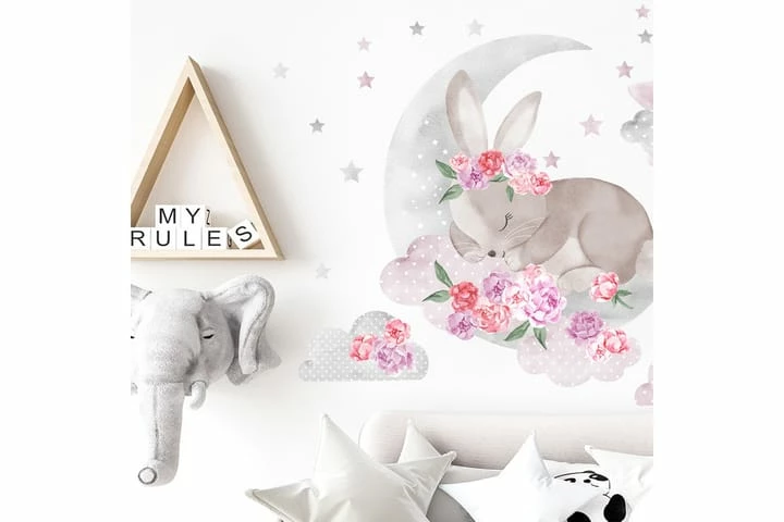 Sisustustarra Nukkuva Pupu Vaaleanpunainen 5 Sisustustarra Nukkuva Pupu Vaaleanpunainen - Image 3