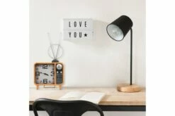 Table Clock Orange And Black 25x11x48 Cm Iron And MDF