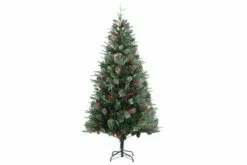 Tekojoulukuusi Kävyillä Vihreä 225 Cm PVC Ja PE