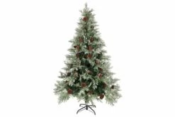 Tekojoulukuusi Kävyillä Vihreä Ja Valkoinen 120 Cm PVC Ja PE