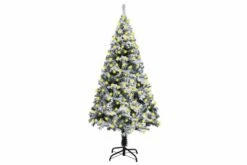 Tekojoulukuusi LED-valoilla Ja Lumihuurteella Vihreä 240 Cm