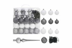 Tekojoulukuusi LED-valoilla Ja Palloilla 500 Cm Valkoinen -meubeldecoratie winkel tekojoulukuusi led valoilla ja palloilla 500 cm valkoinen 3293164 1