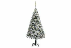 Tekojoulukuusi LED-valoilla Ja Palloilla Vihreä 240 Cm PVC