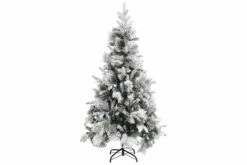 Tekojoulukuusi Lumihuurteella Ja Kävyillä 225 Cm PVC Ja PE